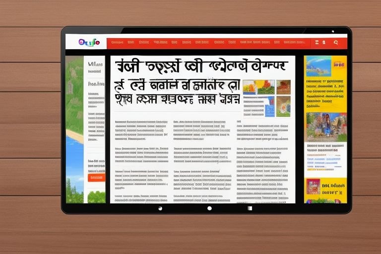 Screens displaying various Hindi news websites, symbolizing digital accessibility